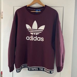 ADIDAS ORIGINALS TREFOIL CREWNECK SWEATSHIRT | L | MAROON
